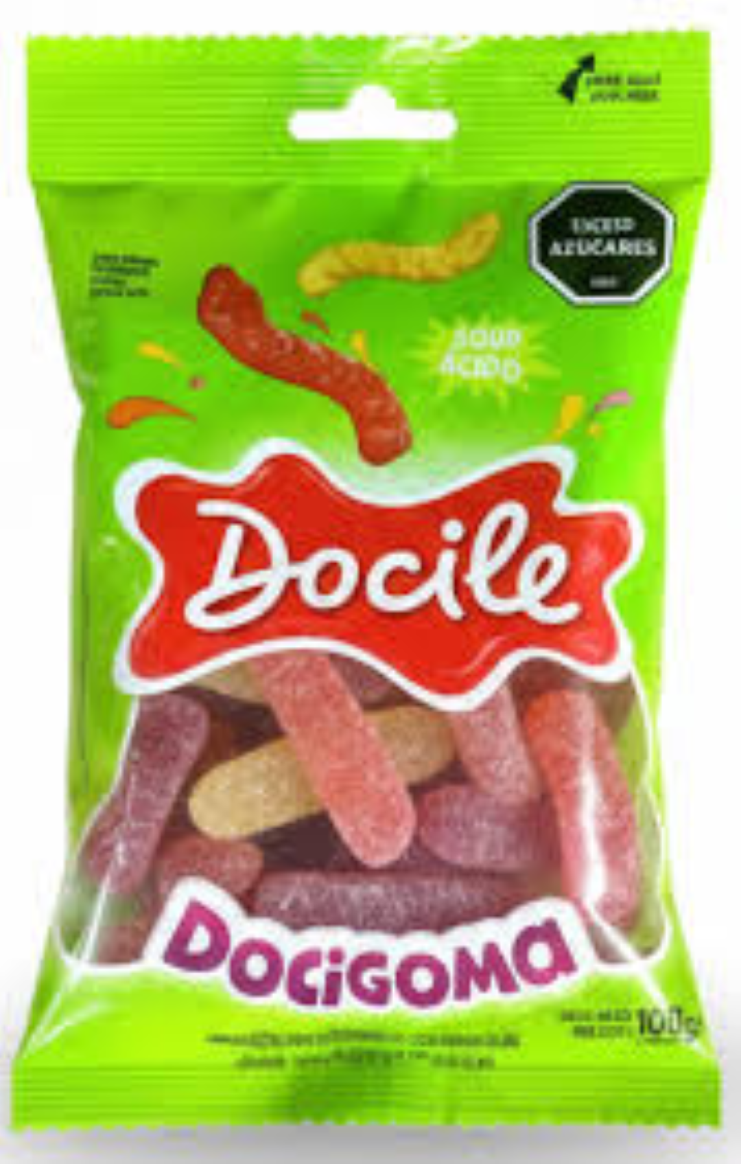 DOCILE SOUR WORMS 70G